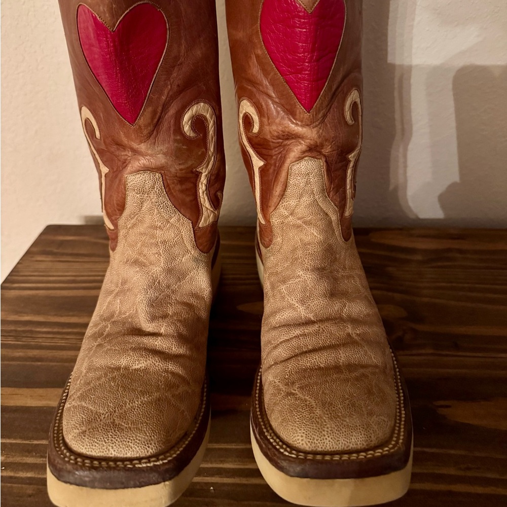 Rios of Mercedes Rare Vintage Elephant Crepe Sole Western Boots.